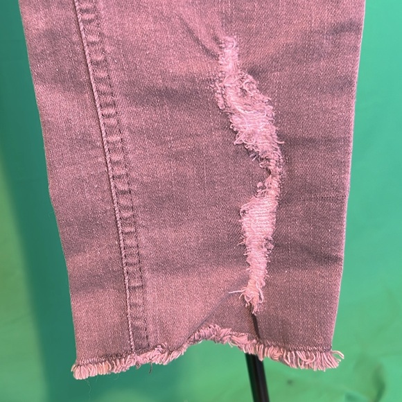 Size 6 Stretchy High Rise Skinny Women Jeans Ribbed Cropped Casual Denim Pants - Picture 9 of 17